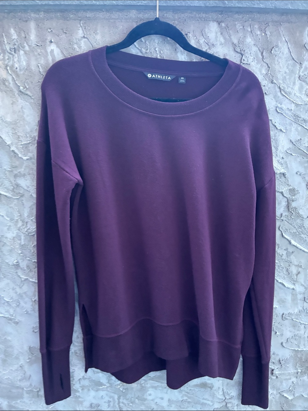 Athleta Burgundy Long-Sleeve Crew Sweatshirt